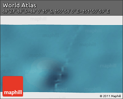 Satellite 3D Map of the Area around 48° 14' 2" S, 151° 22' 30" E
