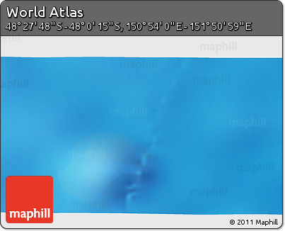Shaded Relief 3D Map of the Area around 48° 14' 2" S, 151° 22' 30" E