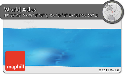 Physical Panoramic Map of the Area around 48° 14' 2" S, 151° 22' 30" E
