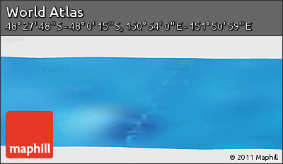 Physical Panoramic Map of the Area around 48° 14' 2" S, 151° 22' 30" E
