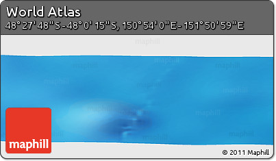 Physical Panoramic Map of the Area around 48° 14' 2" S, 151° 22' 30" E
