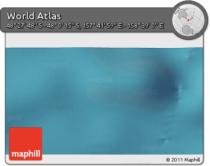 Satellite 3D Map of the Area around 48° 14' 2" S, 158° 10' 30" E