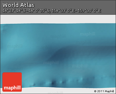 Satellite 3D Map of the Area around 48° 14' 2" S, 159° 1' 30" E