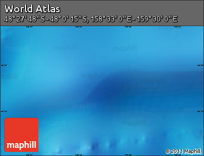 Physical Map of the Area around 48° 14' 2" S, 159° 1' 30" E