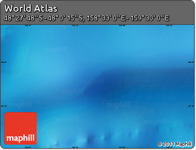 Physical Map of the Area around 48° 14' 2" S, 159° 1' 30" E