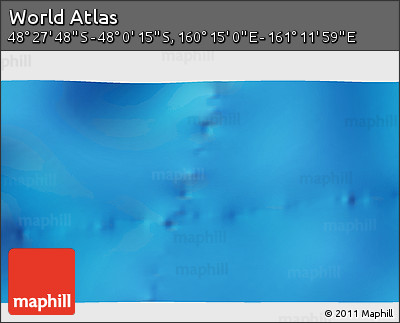 Physical 3D Map of the Area around 48° 14' 2" S, 160° 43' 29" E