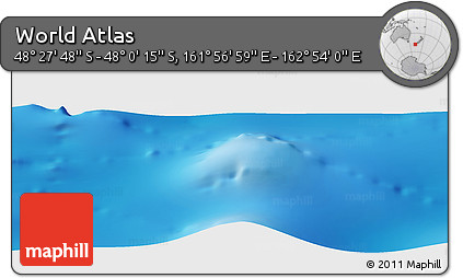 Physical Panoramic Map of the Area around 48° 14' 2" S, 162° 25' 30" E