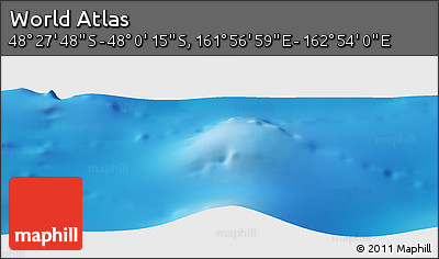 Physical Panoramic Map of the Area around 48° 14' 2" S, 162° 25' 30" E