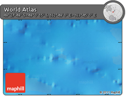 Physical Map of the Area around 48° 14' 2" S, 163° 16' 30" E