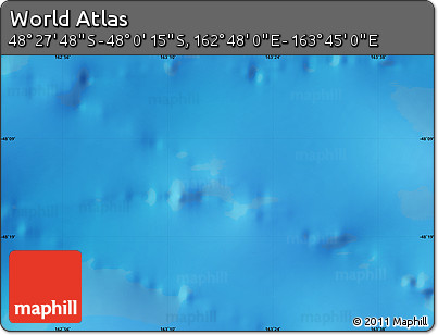 Physical Map of the Area around 48° 14' 2" S, 163° 16' 30" E