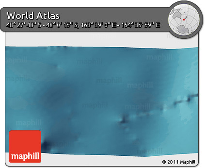 Satellite 3D Map of the Area around 48° 14' 2" S, 164° 7' 30" E