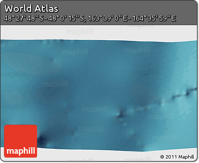 Satellite 3D Map of the Area around 48° 14' 2" S, 164° 7' 30" E