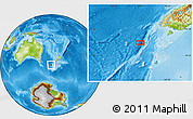 Physical Location Map of the area around 48° 14' 2" S, 164° 7' 30" E