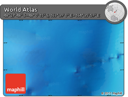 Physical Map of the Area around 48° 14' 2" S, 164° 7' 30" E