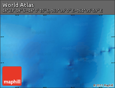 Physical Map of the Area around 48° 14' 2" S, 164° 7' 30" E