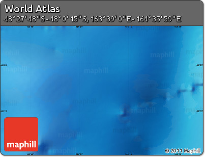 Physical Map of the Area around 48° 14' 2" S, 164° 7' 30" E