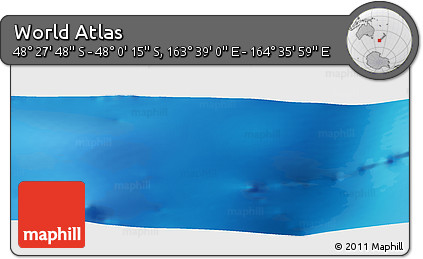 Physical Panoramic Map of the Area around 48° 14' 2" S, 164° 7' 30" E