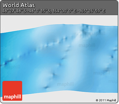 Physical 3D Map of the Area around 48° 14' 2" S, 164° 58' 29" E