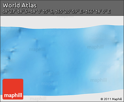 Physical 3D Map of the Area around 48° 14' 2" S, 165° 49' 29" E
