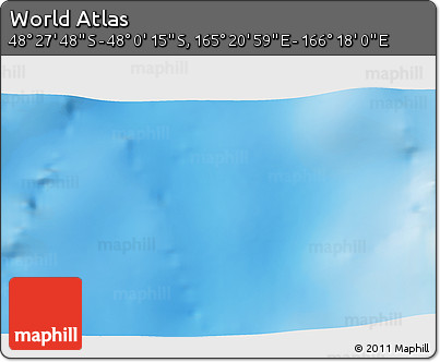 Physical 3D Map of the Area around 48° 14' 2" S, 165° 49' 29" E
