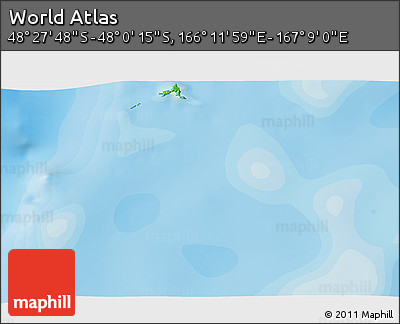 Political 3D Map of the Area around 48° 14' 2" S, 166° 40' 30" E