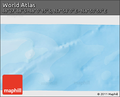 Political 3D Map of the Area around 48° 14' 2" S, 168° 22' 30" E