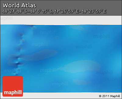 Physical 3D Map of the Area around 48° 14' 2" S, 17° 55' 29" E