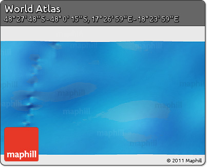 Physical 3D Map of the Area around 48° 14' 2" S, 17° 55' 29" E