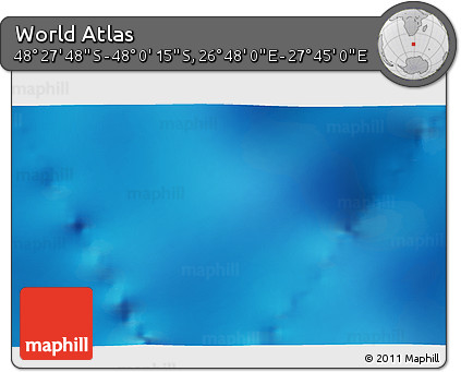 Physical 3D Map of the Area around 48° 14' 2" S, 27° 16' 29" E
