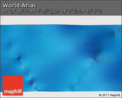 Physical 3D Map of the Area around 48° 14' 2" S, 27° 16' 29" E