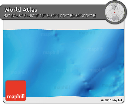 Physical 3D Map of the Area around 48° 14' 2" S, 30° 40' 29" E