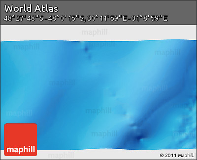 Physical 3D Map of the Area around 48° 14' 2" S, 30° 40' 29" E