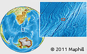 Physical Location Map of the area around 48° 14' 2" S, 30° 40' 29" E