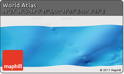 Physical Panoramic Map of the Area around 48° 14' 2" S, 30° 40' 29" E