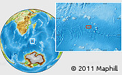Physical Location Map of the area around 48° 14' 2" S, 42° 34' 30" E