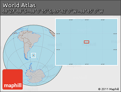 Gray Location Map of the Area around 48° 14' 2" S, 49° 13' 30" W