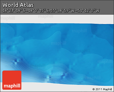 Political 3D Map of the Area around 48° 14' 2" S, 55° 10' 29" W