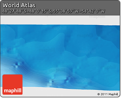 Political 3D Map of the Area around 48° 14' 2" S, 55° 10' 29" W