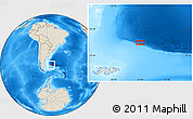 Shaded Relief Location Map of the area around 48° 14' 2" S, 55° 10' 29" W