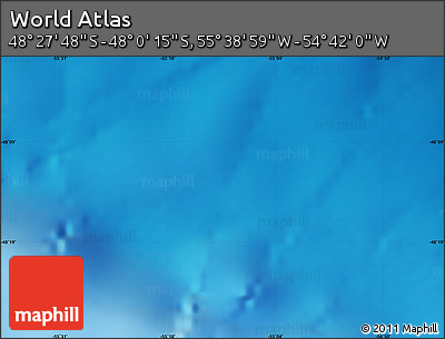 Physical Map of the Area around 48° 14' 2" S, 55° 10' 29" W