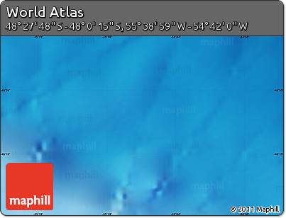 Physical Map of the Area around 48° 14' 2" S, 55° 10' 29" W