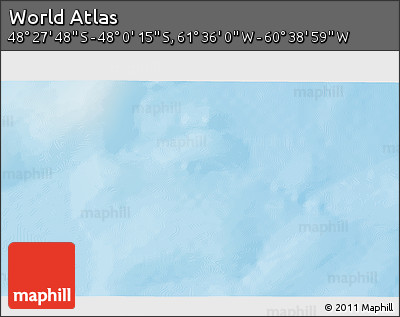 Physical 3D Map of the Area around 48° 14' 2" S, 61° 7' 30" W