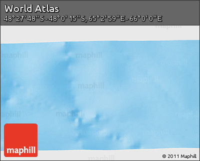 Physical 3D Map of the Area around 48° 14' 2" S, 65° 31' 30" E