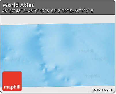 Shaded Relief 3D Map of the Area around 48° 14' 2" S, 65° 31' 30" E