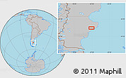 Gray Location Map of the area around 48° 14' 2" S, 67° 4' 29" W