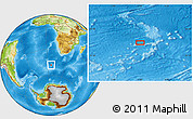 Physical Location Map of the area around 48° 14' 2" S, 6° 1' 30" E