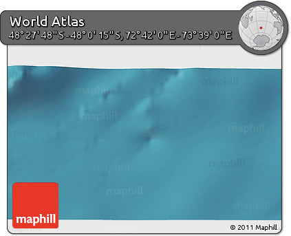 Satellite 3D Map of the Area around 48° 14' 2" S, 73° 10' 30" E