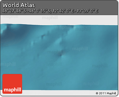 Satellite 3D Map of the Area around 48° 14' 2" S, 73° 10' 30" E