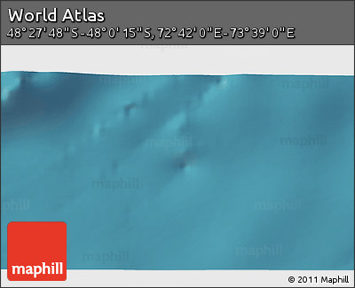 Satellite 3D Map of the Area around 48° 14' 2" S, 73° 10' 30" E