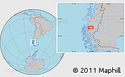 Gray Location Map of the area around 48° 14' 2" S, 73° 52' 30" W